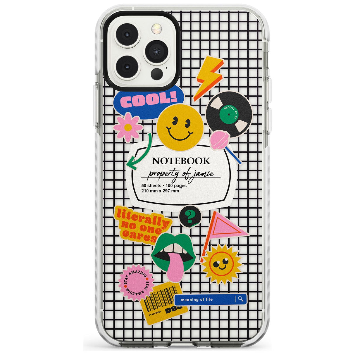 Custom Sticker Mix on Grid Slim TPU Phone Case for iPhone 11 Pro Max