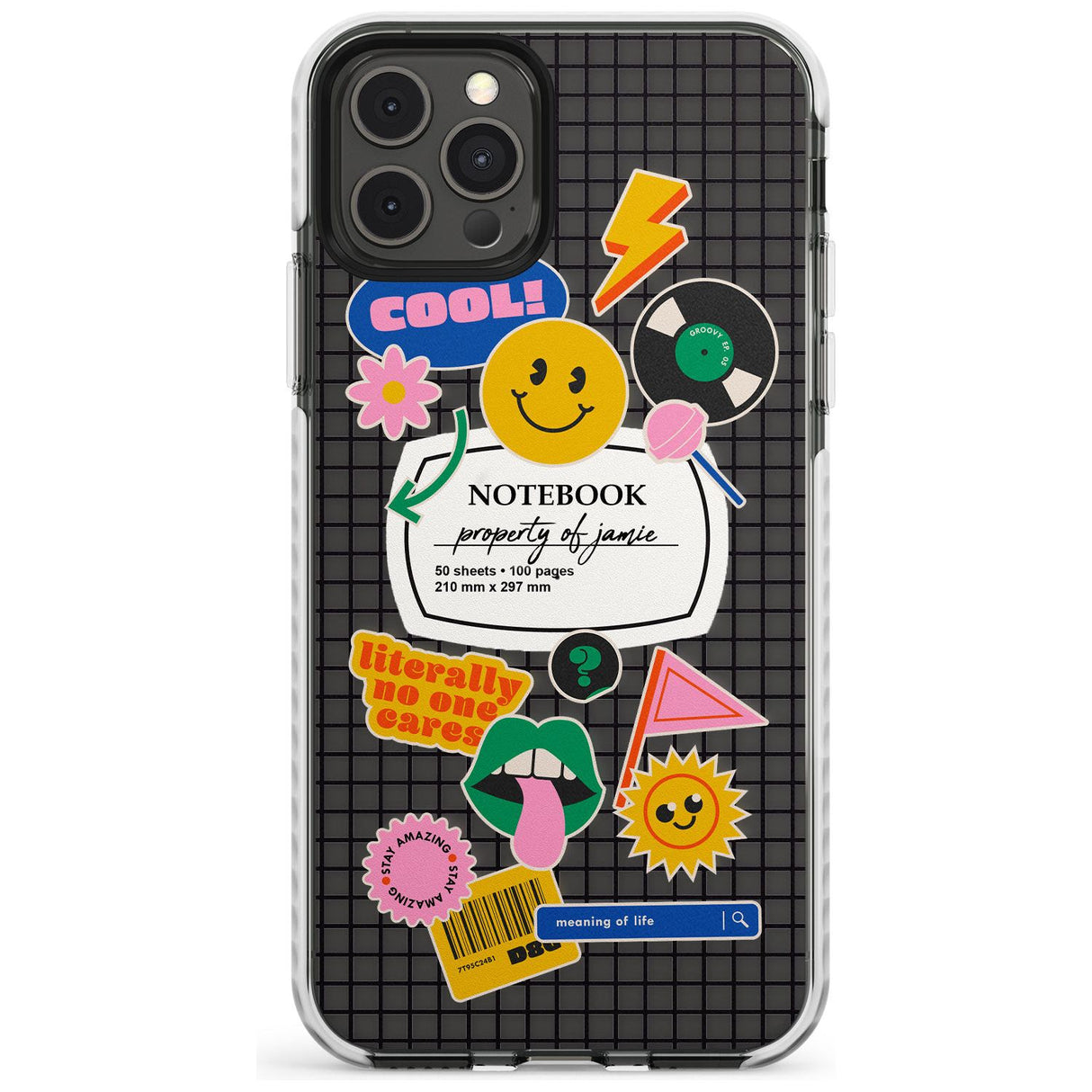 Custom Sticker Mix on Grid Slim TPU Phone Case for iPhone 11 Pro Max