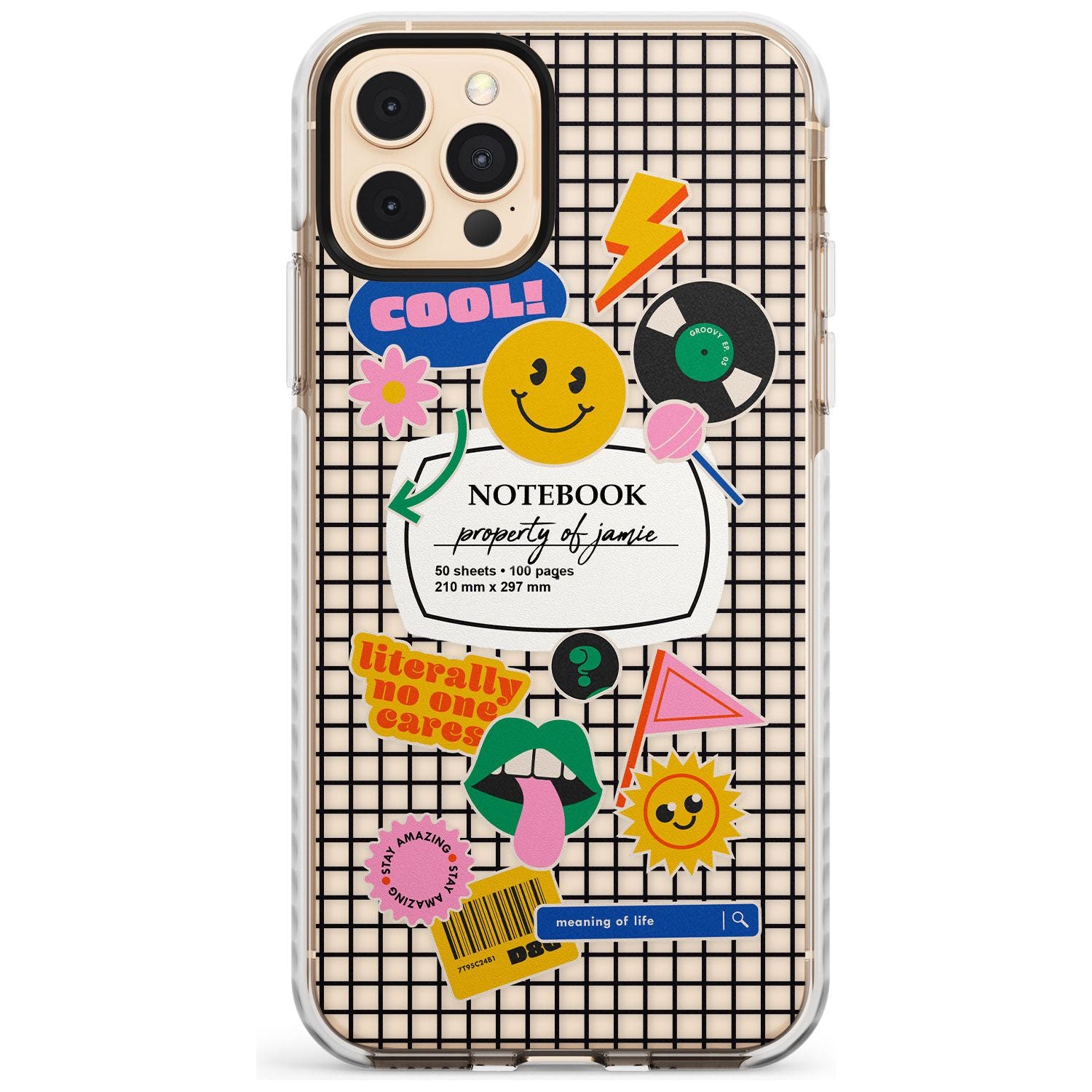Custom Sticker Mix on Grid Slim TPU Phone Case for iPhone 11 Pro Max