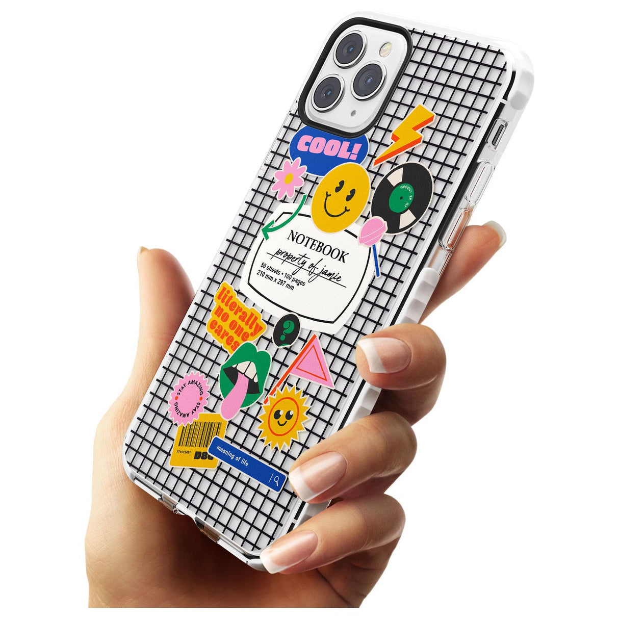 Custom Sticker Mix on Grid Slim TPU Phone Case for iPhone 11 Pro Max