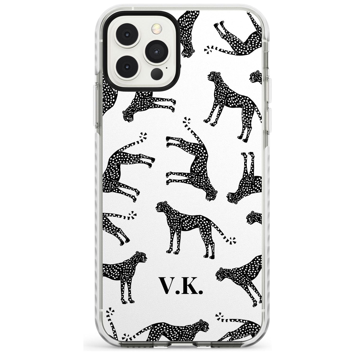 Personalised Cheetah Pattern: Black & White Slim TPU Phone Case for iPhone 11 Pro Max