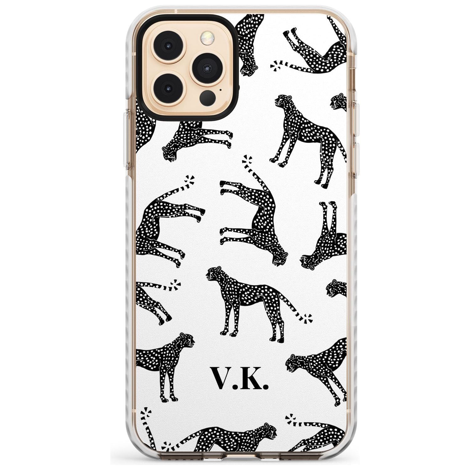 Personalised Cheetah Pattern: Black & White Slim TPU Phone Case for iPhone 11 Pro Max