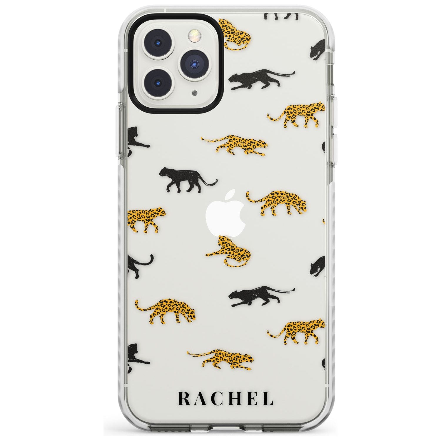 Personalised Jaguar Pattern on Transparent Impact Phone Case for iPhone 11 Pro Max