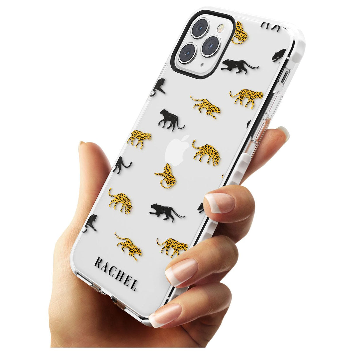 Personalised Jaguar Pattern on Transparent Impact Phone Case for iPhone 11 Pro Max