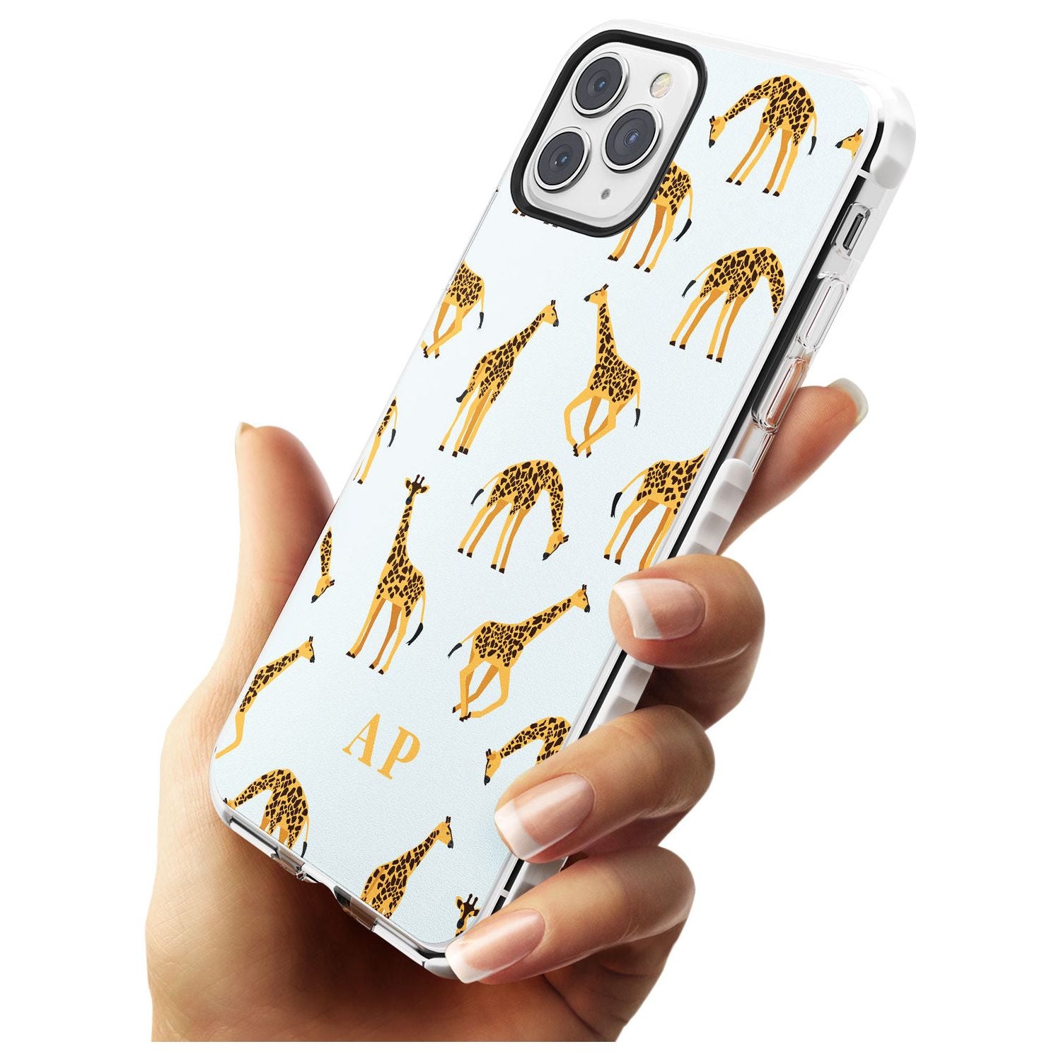 Safari Giraffe Pattern on Blue iPhone Case   Custom Phone Case - Case Warehouse