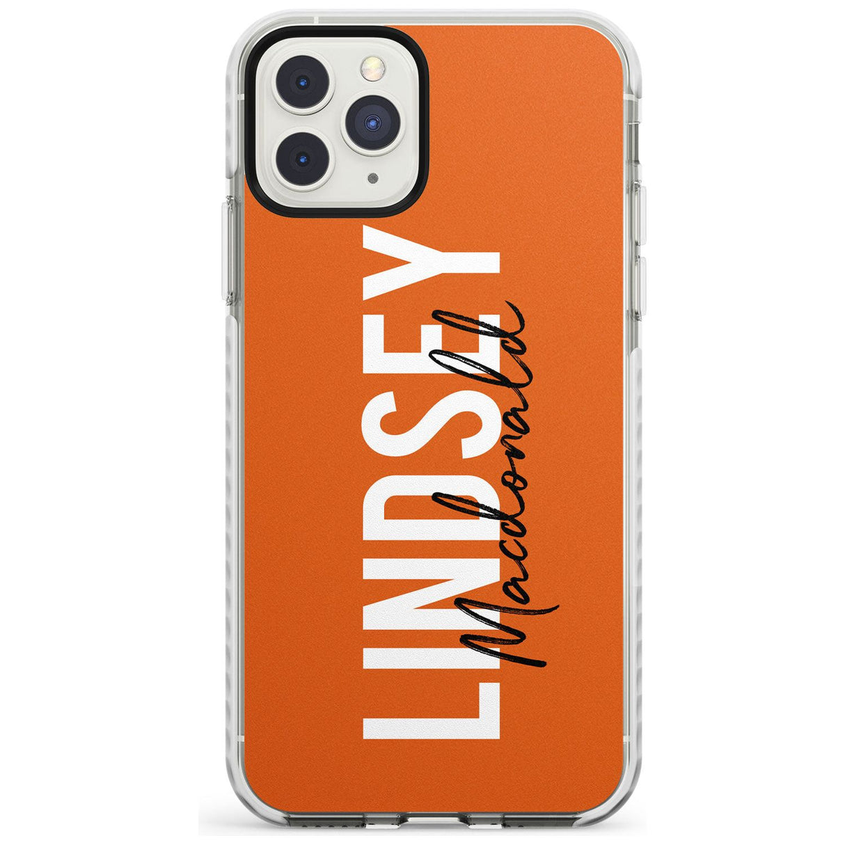 Bold Custom Name: Orange Impact Phone Case for iPhone 11 Pro Max