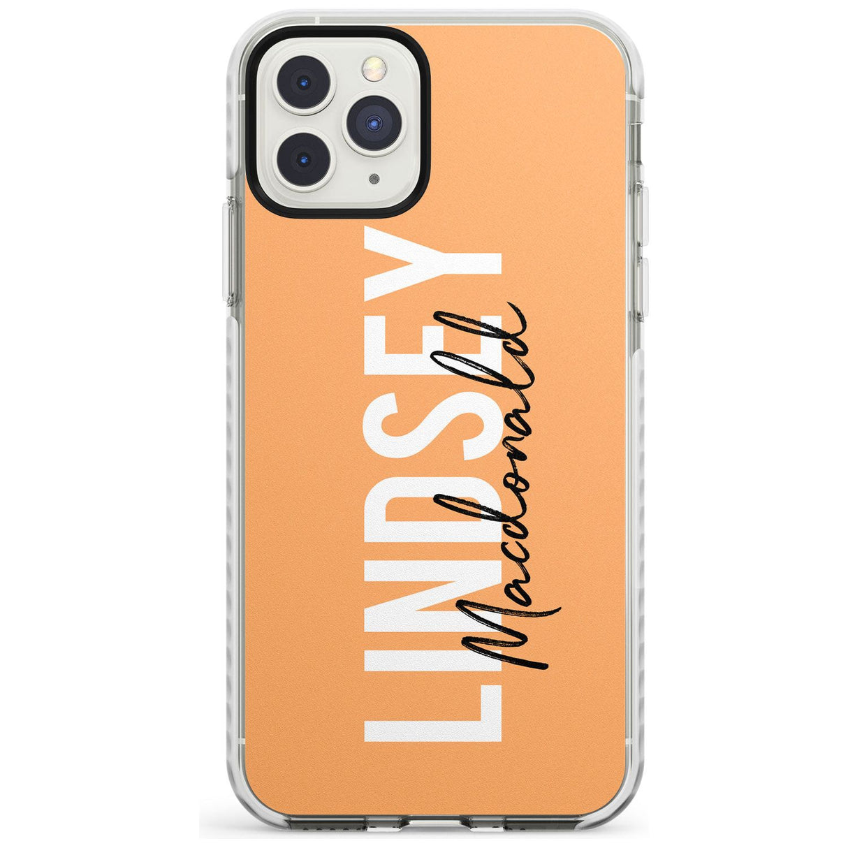 Bold Custom Name: Peach Impact Phone Case for iPhone 11 Pro Max