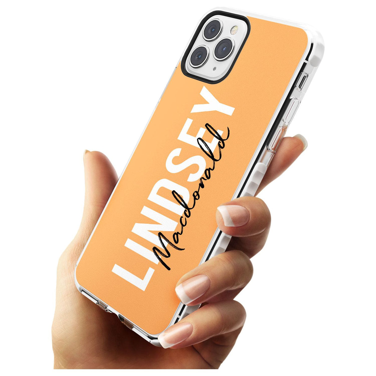 Bold Custom Name: Peach Impact Phone Case for iPhone 11 Pro Max