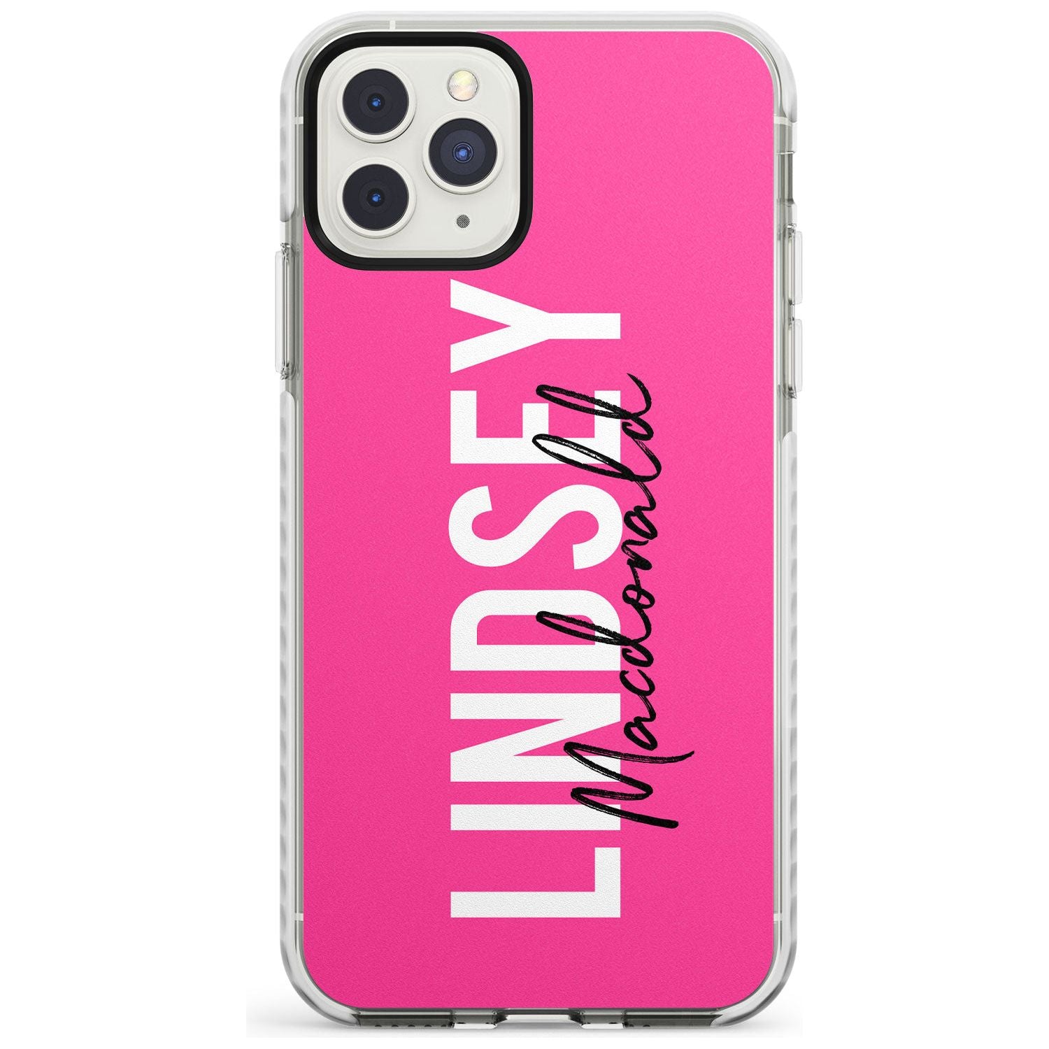 Bold Custom Name: Pink Impact Phone Case for iPhone 11 Pro Max