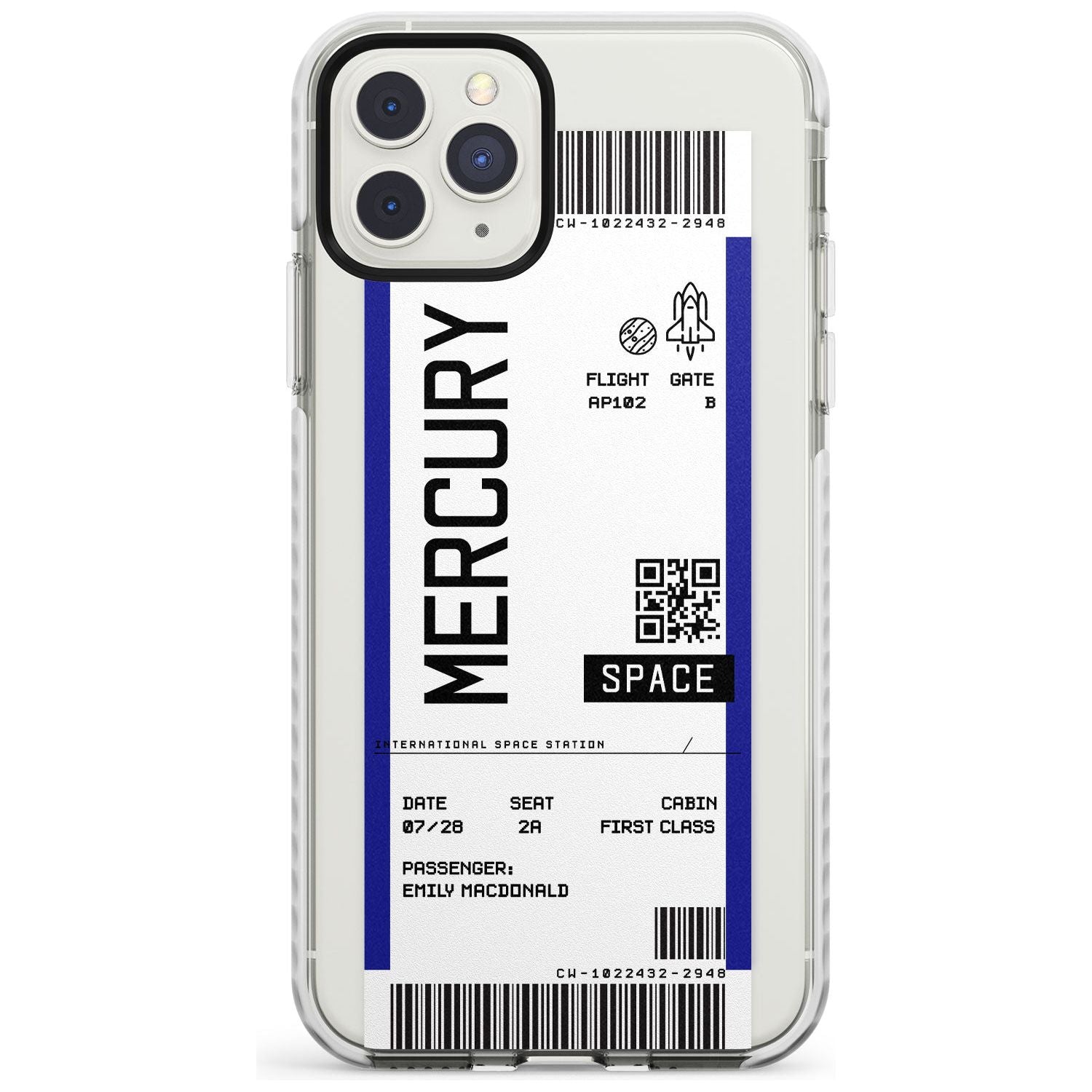 Mercury Custom Space Travel Ticket iPhone Case  Impact Case Custom Phone Case - Case Warehouse