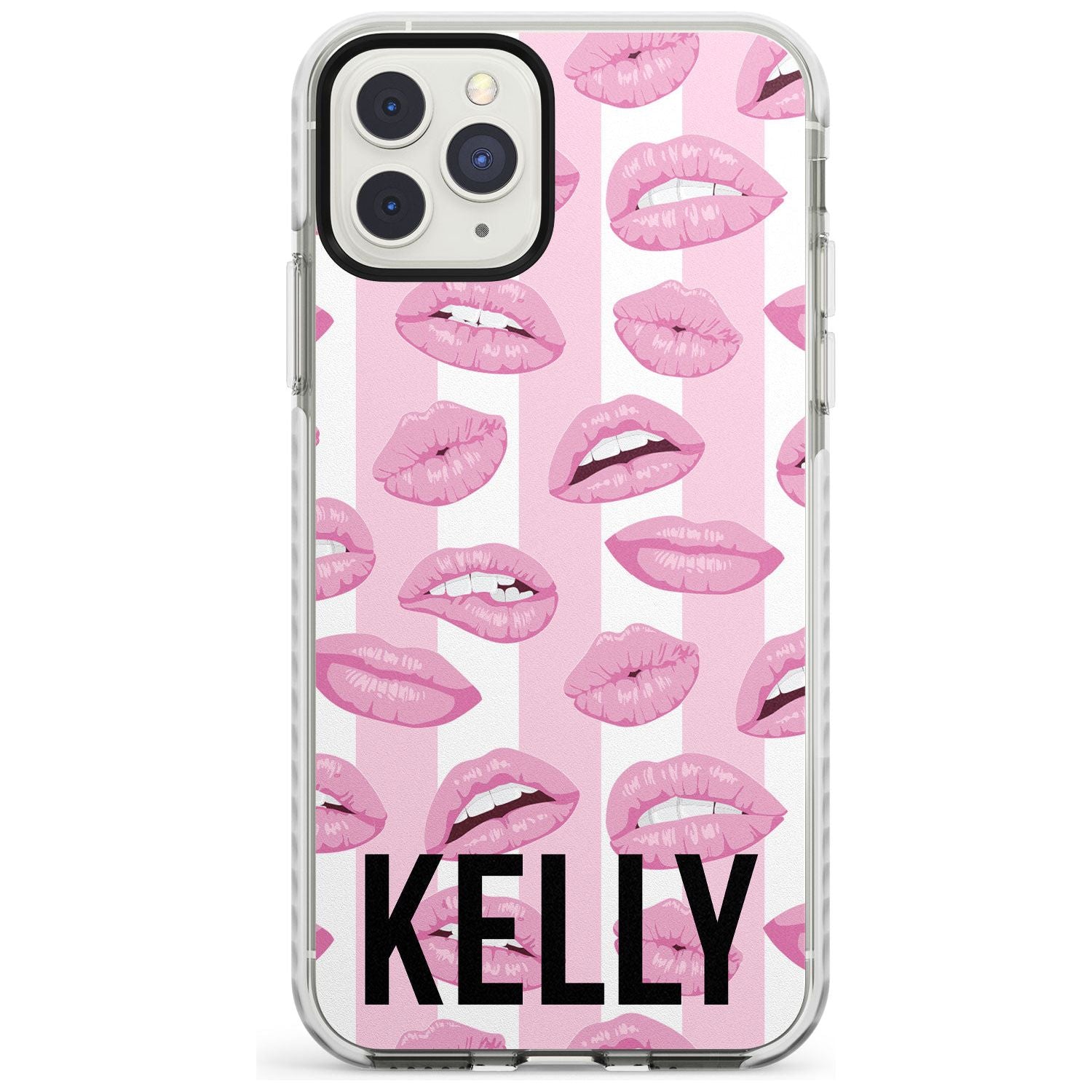 Pink Stripes & Lips iPhone Case  Impact Case Custom Phone Case - Case Warehouse
