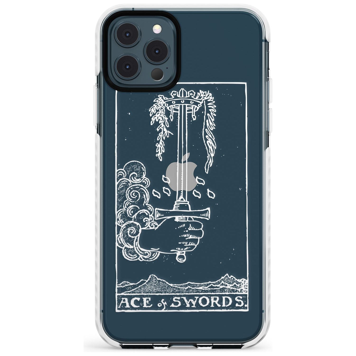 Ace of Swords Tarot Card - White Transparent Slim TPU Phone Case for iPhone 11 Pro Max