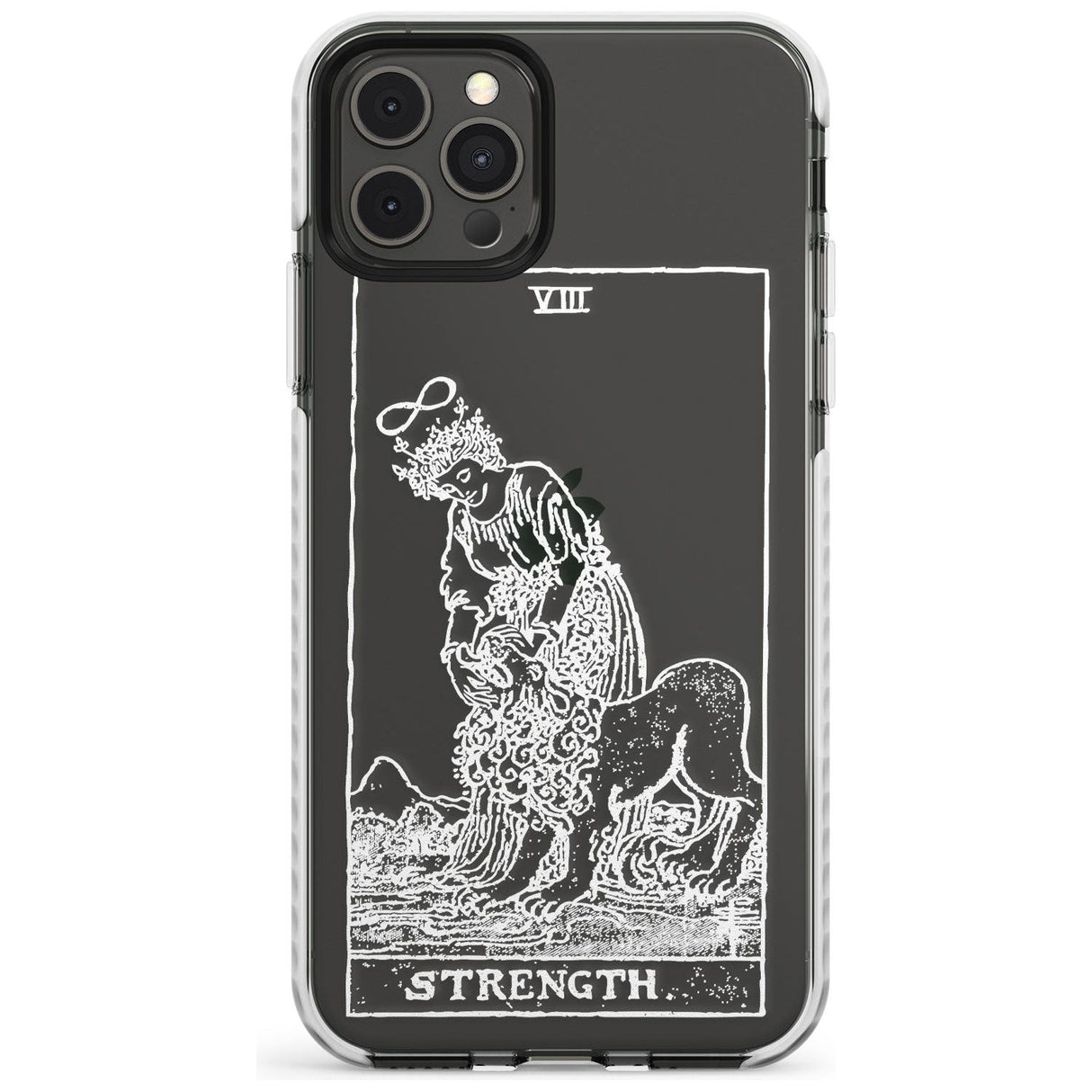 Strength Tarot Card - White Transparent Slim TPU Phone Case for iPhone 11 Pro Max