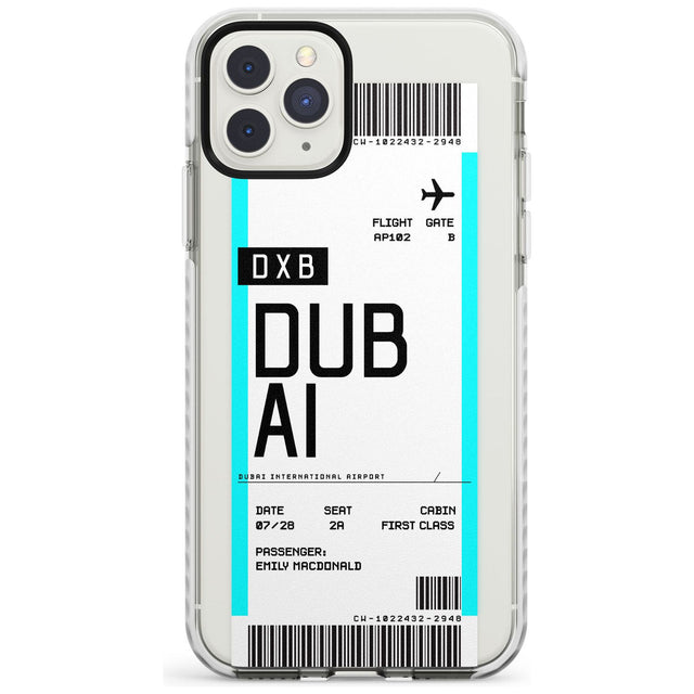Dubai Boarding Pass iPhone Case  Impact Case Custom Phone Case - Case Warehouse