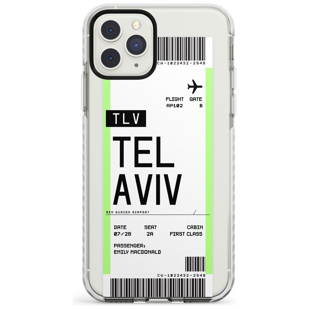 Tel Aviv Boarding Pass iPhone Case  Impact Case Custom Phone Case - Case Warehouse