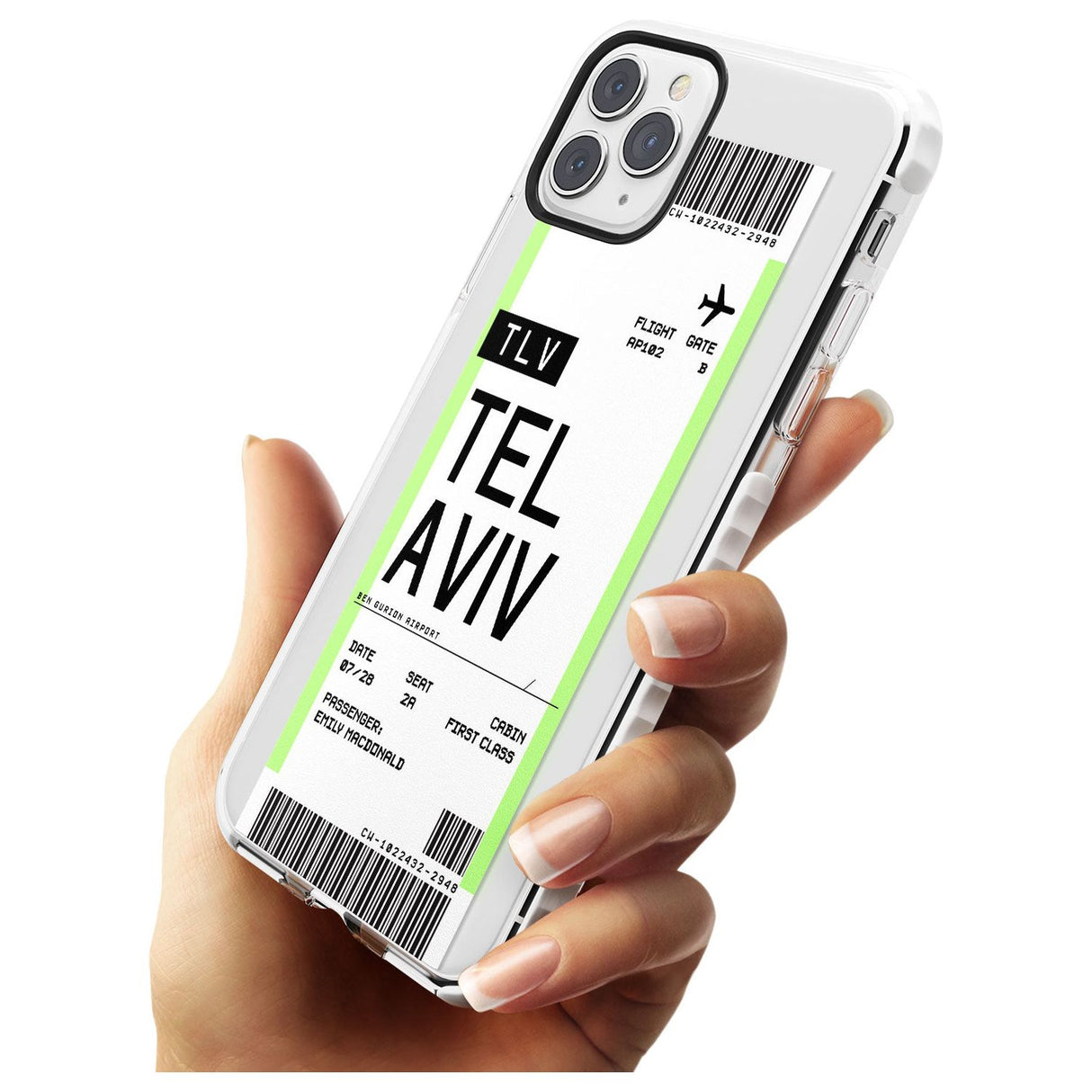 Tel Aviv Boarding Pass iPhone Case   Custom Phone Case - Case Warehouse