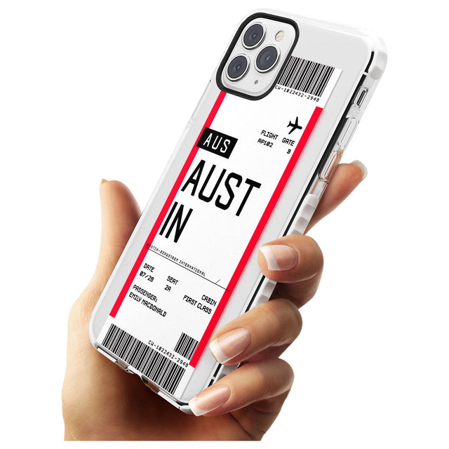 Austin Boarding Pass iPhone Case   Custom Phone Case - Case Warehouse