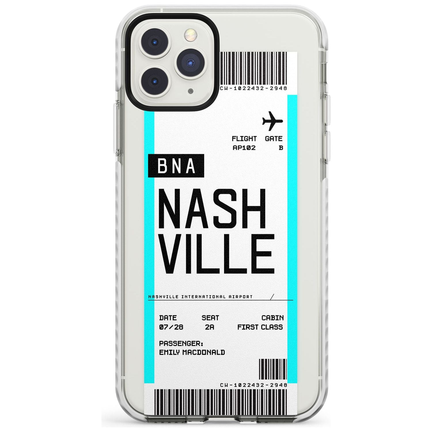 Nashville Boarding Pass iPhone Case  Impact Case Custom Phone Case - Case Warehouse