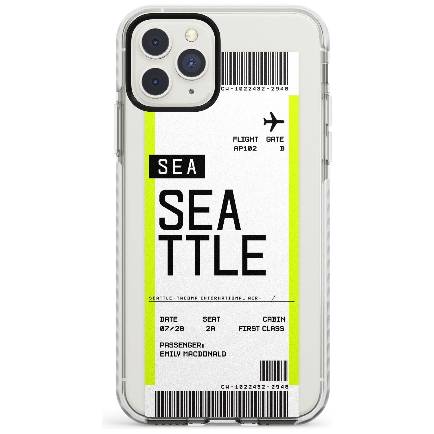 Seattle Boarding Pass iPhone Case  Impact Case Custom Phone Case - Case Warehouse