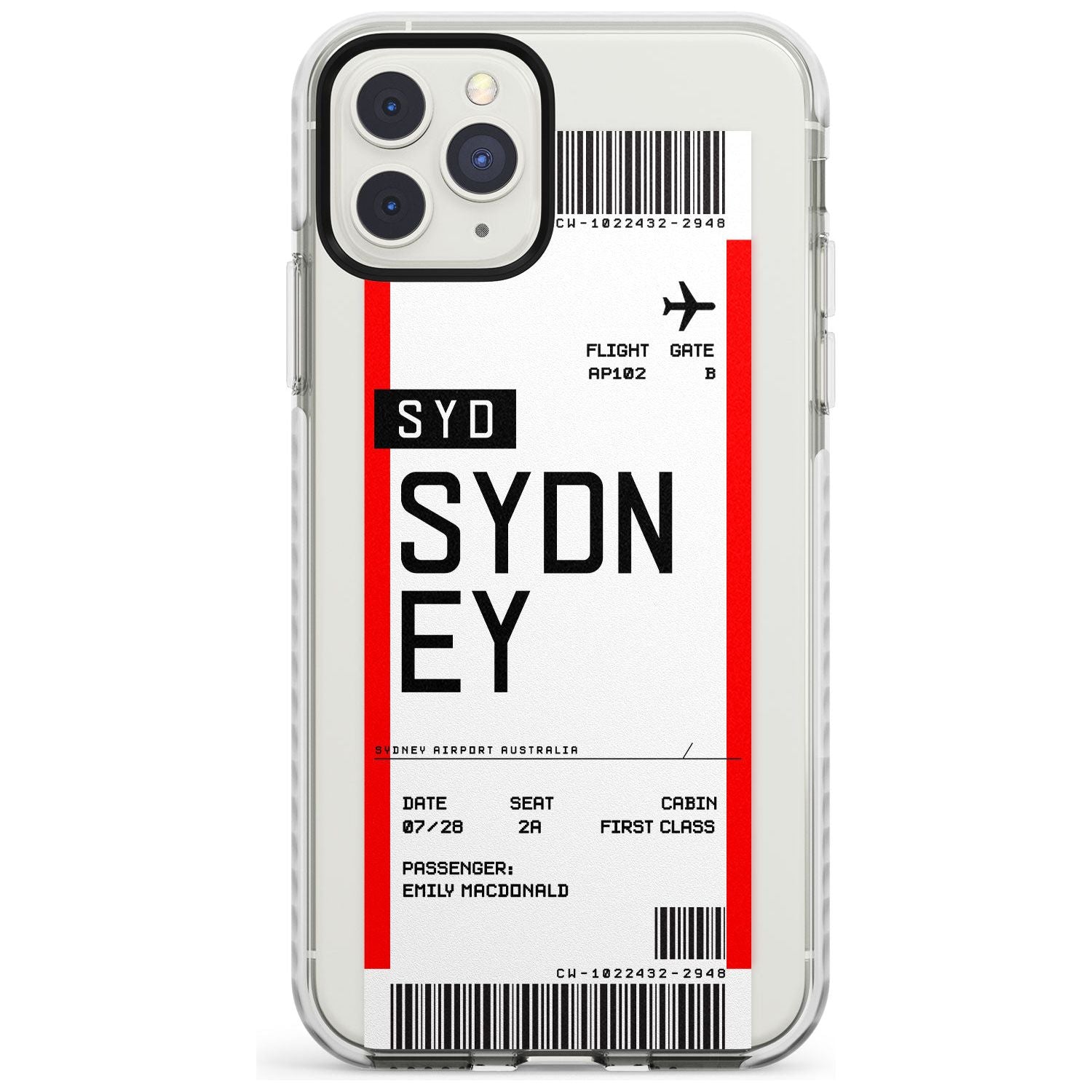 Sydney Boarding Pass iPhone Case  Impact Case Custom Phone Case - Case Warehouse