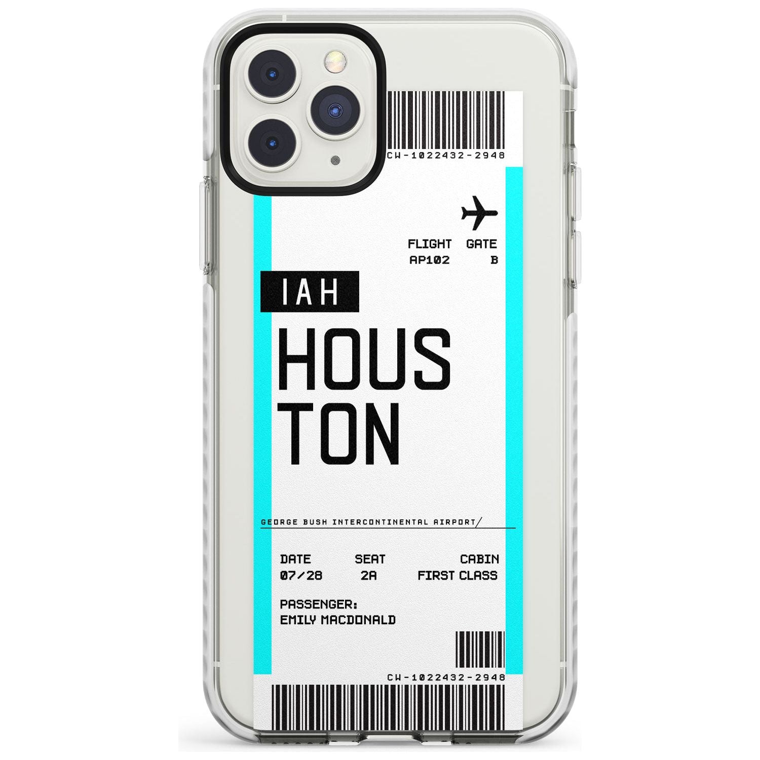Houston Boarding Pass iPhone Case  Impact Case Custom Phone Case - Case Warehouse