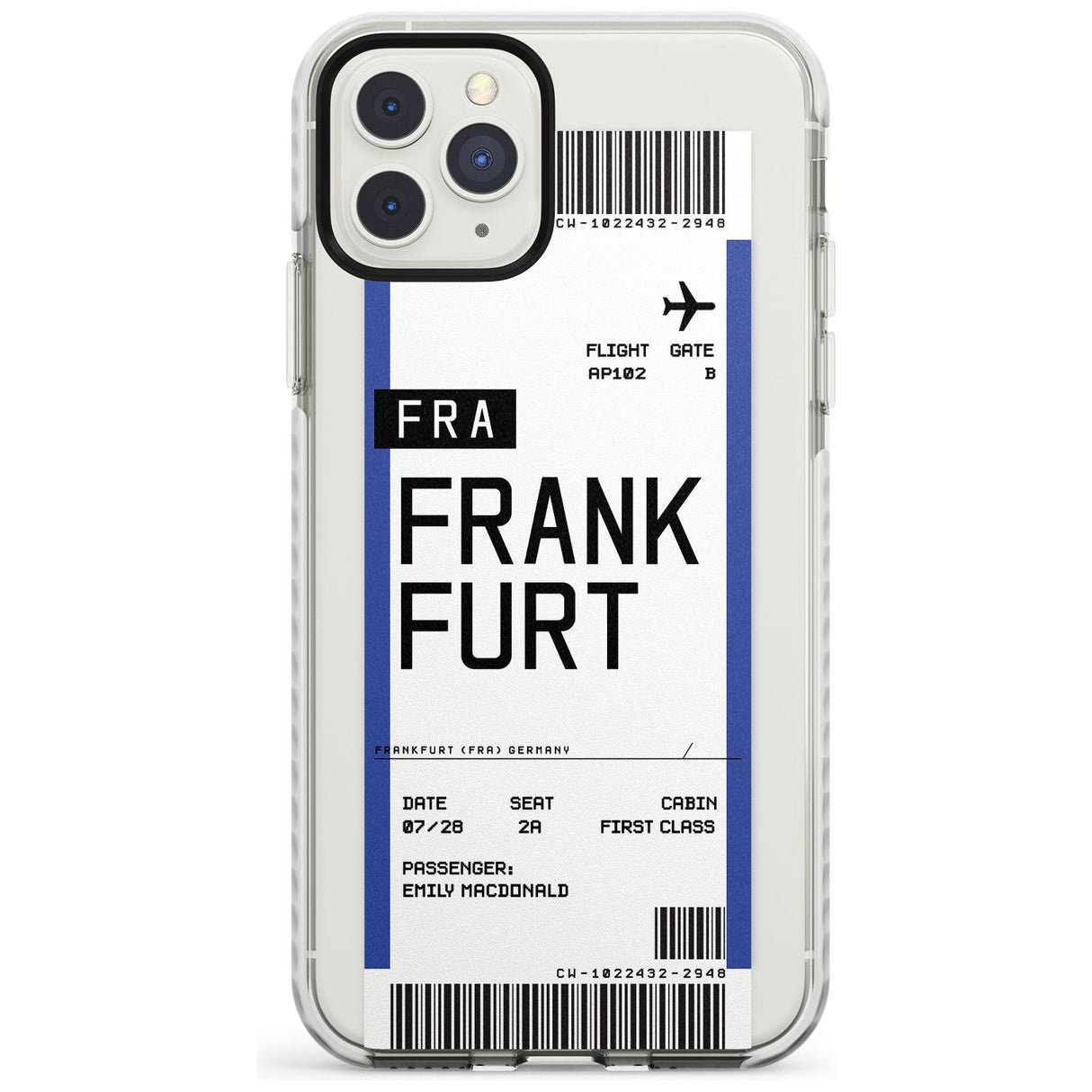 Frankfurt Boarding Pass iPhone Case  Impact Case Custom Phone Case - Case Warehouse