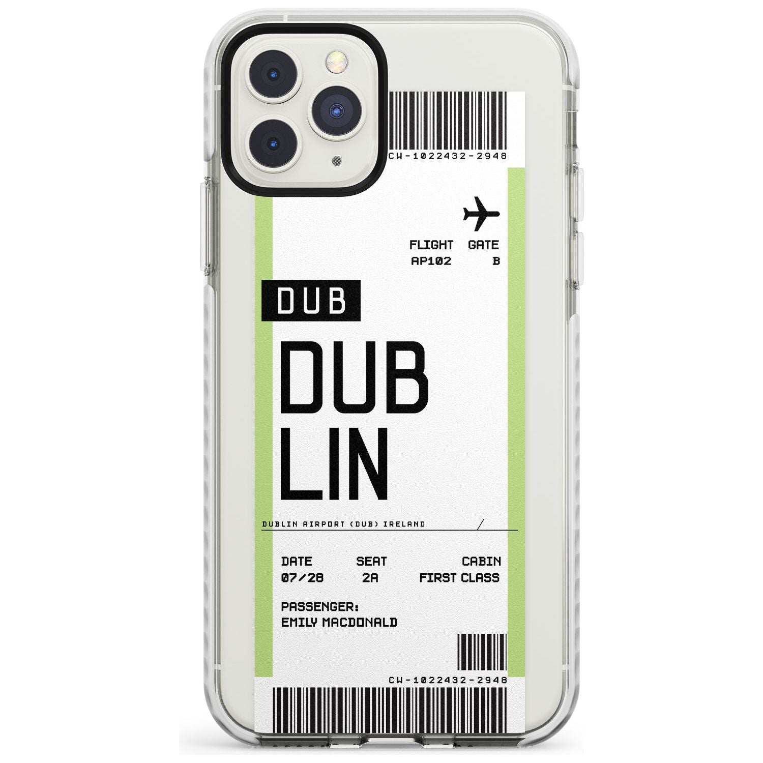 Dublin Boarding Pass iPhone Case  Impact Case Custom Phone Case - Case Warehouse