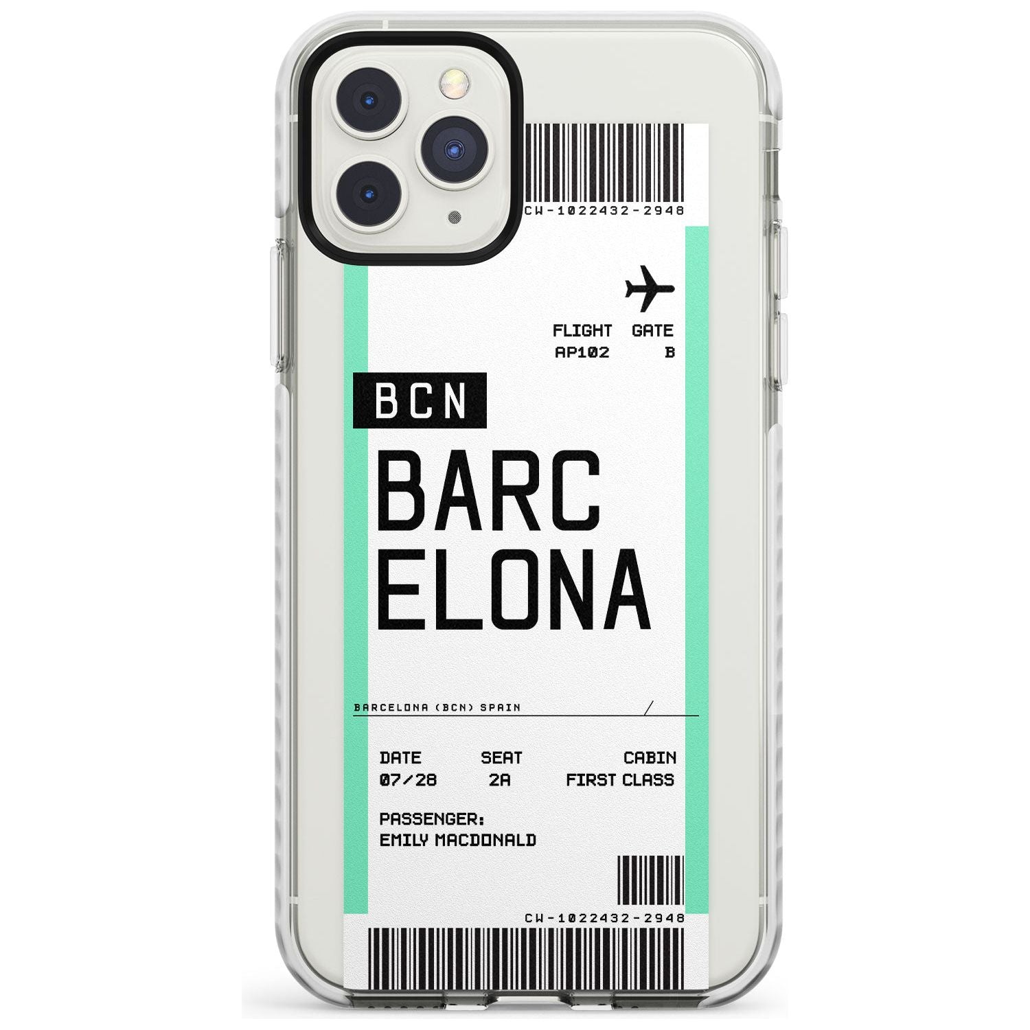 Barcelona Boarding Pass iPhone Case  Impact Case Custom Phone Case - Case Warehouse