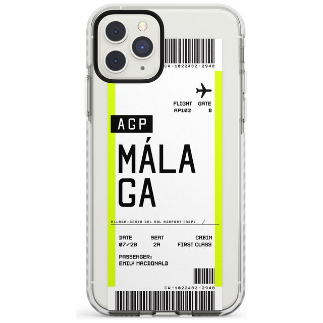 Málaga Boarding Pass iPhone Case  Impact Case Custom Phone Case - Case Warehouse