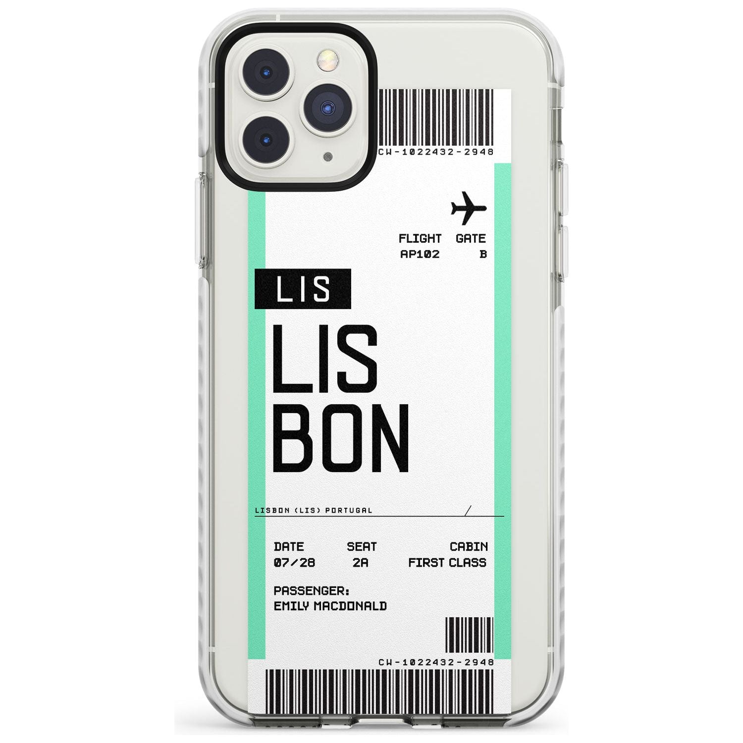 Lisbon Boarding Pass iPhone Case  Impact Case Custom Phone Case - Case Warehouse