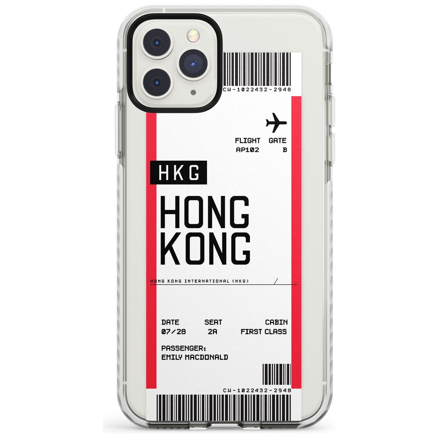 Hong Kong Boarding Pass iPhone Case  Impact Case Custom Phone Case - Case Warehouse
