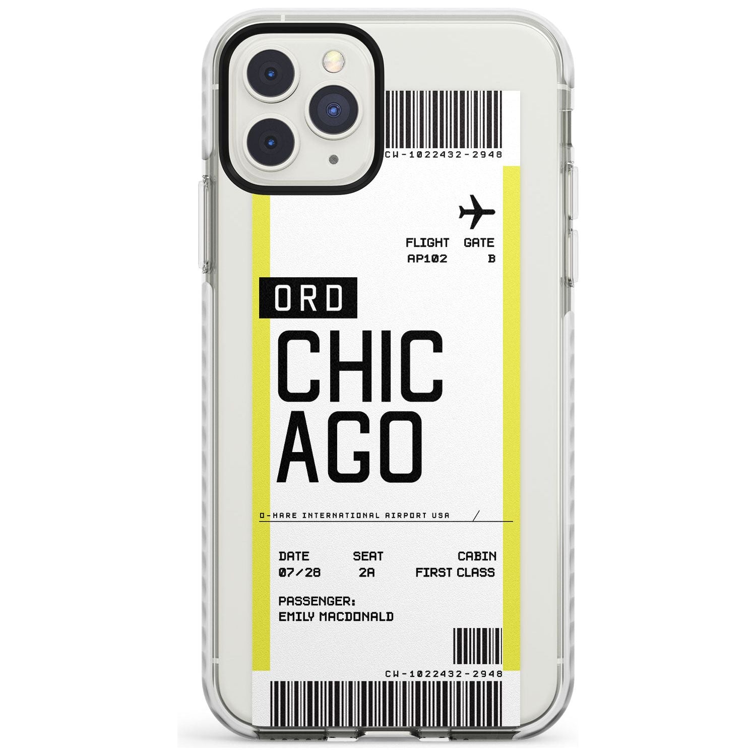 Chicago Boarding Pass iPhone Case  Impact Case Custom Phone Case - Case Warehouse