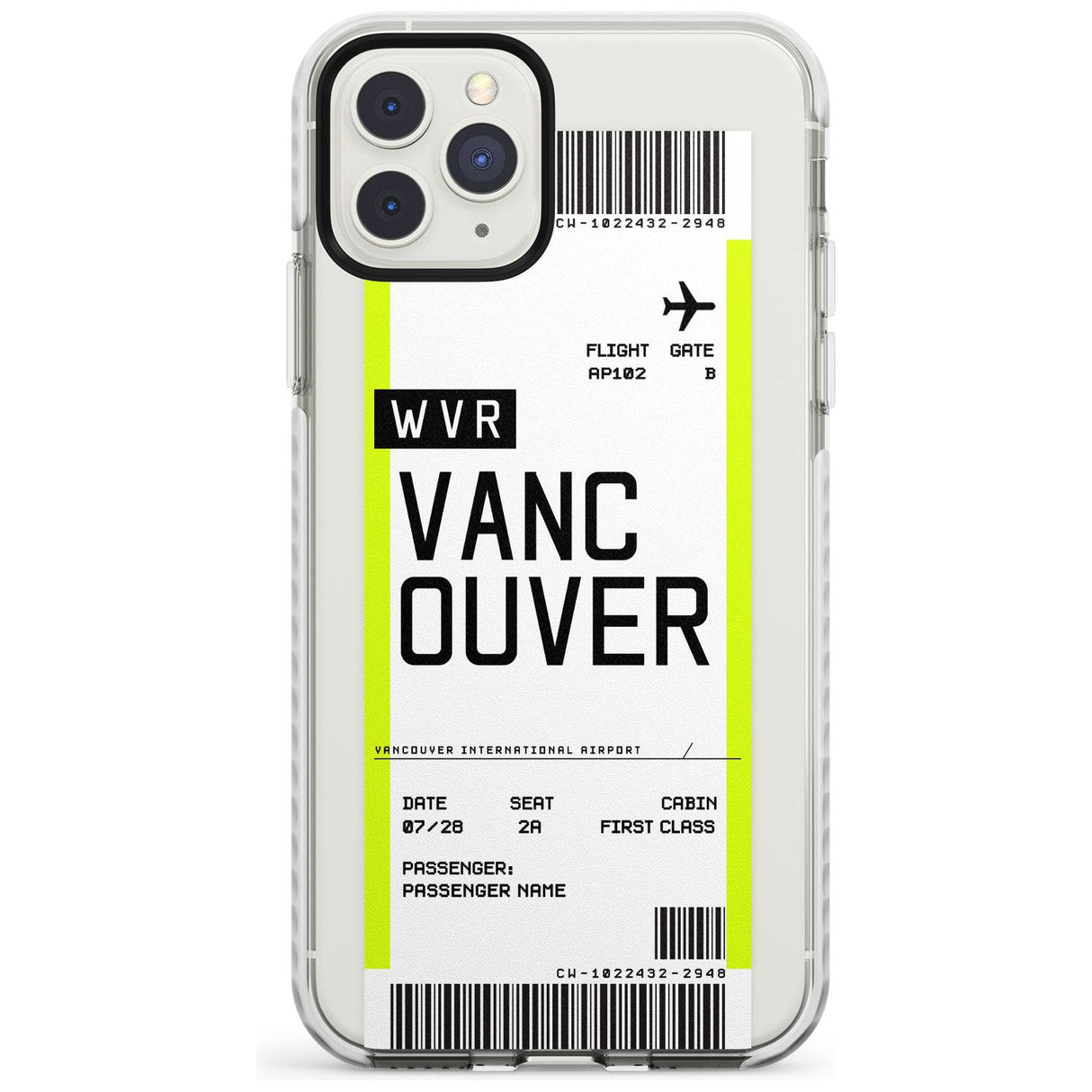 Vancouver Boarding Pass iPhone Case  Impact Case Custom Phone Case - Case Warehouse