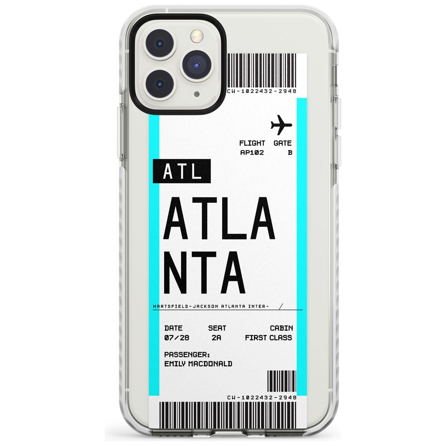 Atlanta Boarding Pass iPhone Case  Impact Case Custom Phone Case - Case Warehouse