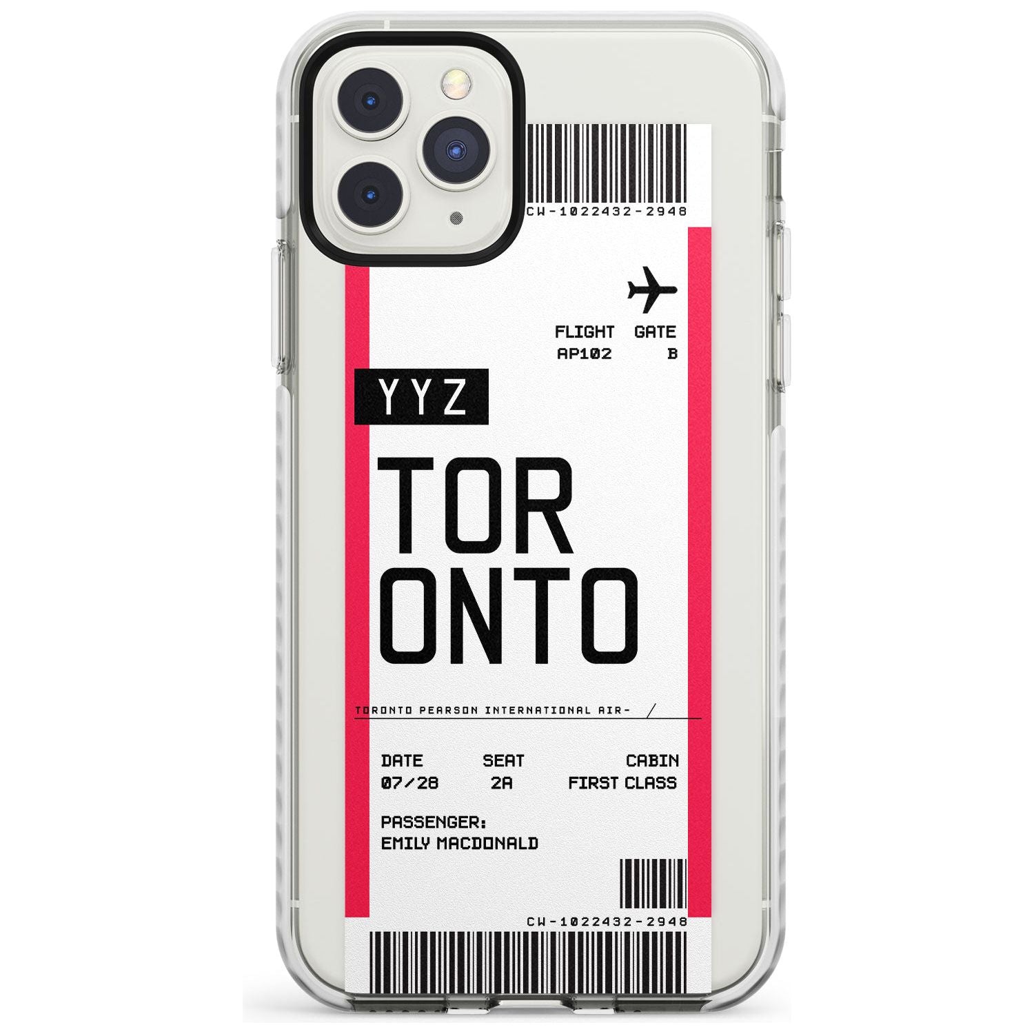 Toronto Boarding Pass iPhone Case  Impact Case Custom Phone Case - Case Warehouse