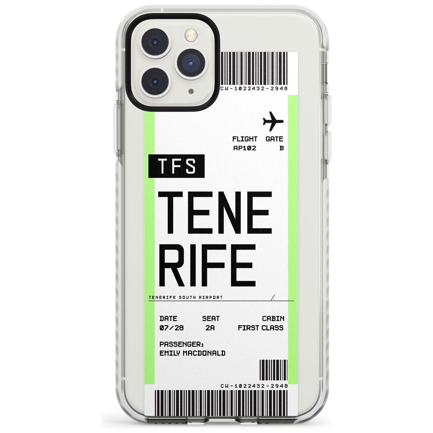 Tenerife Boarding Pass iPhone Case  Impact Case Custom Phone Case - Case Warehouse
