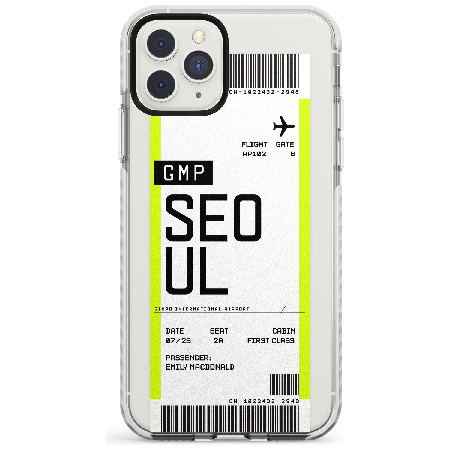 Seoul Boarding Pass iPhone Case  Impact Case Custom Phone Case - Case Warehouse