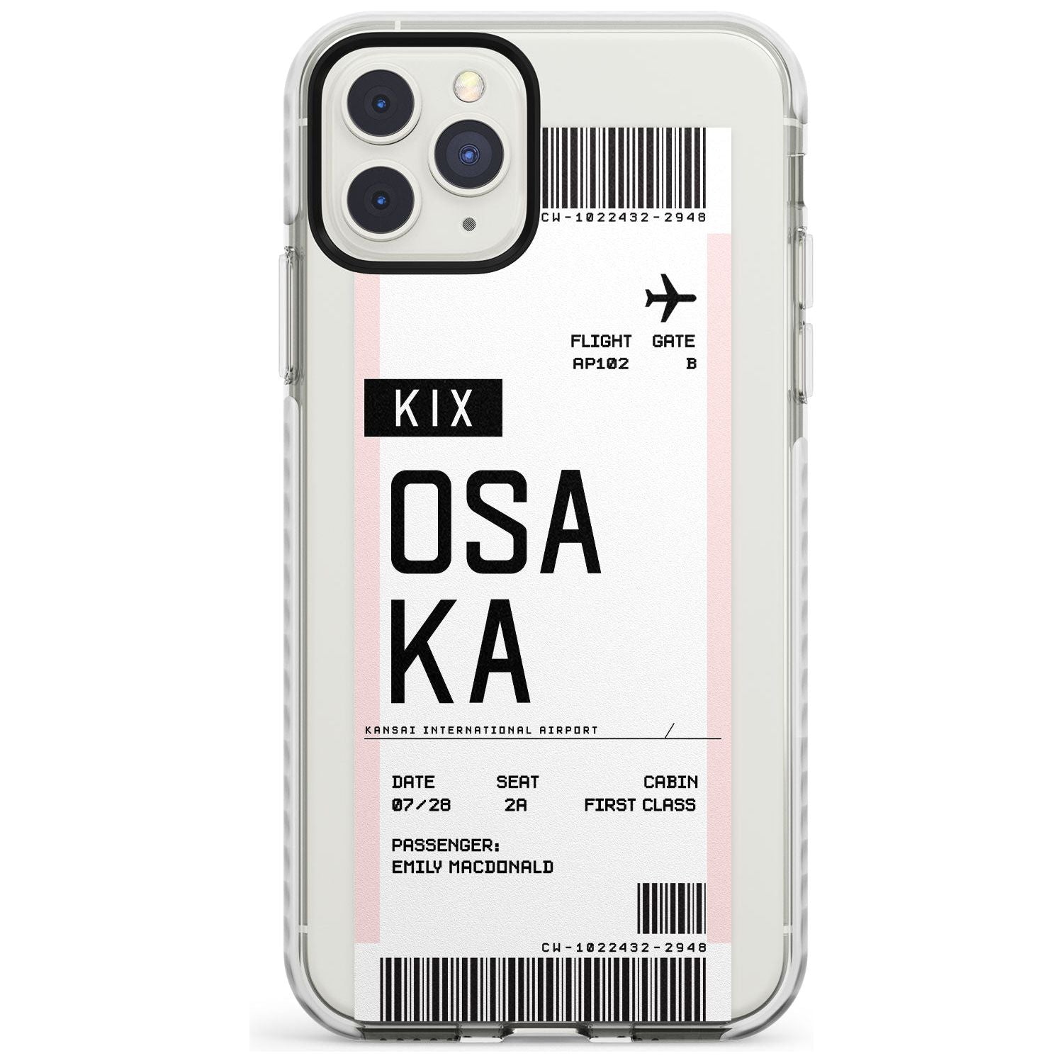 Osaka Boarding Pass iPhone Case  Impact Case Custom Phone Case - Case Warehouse