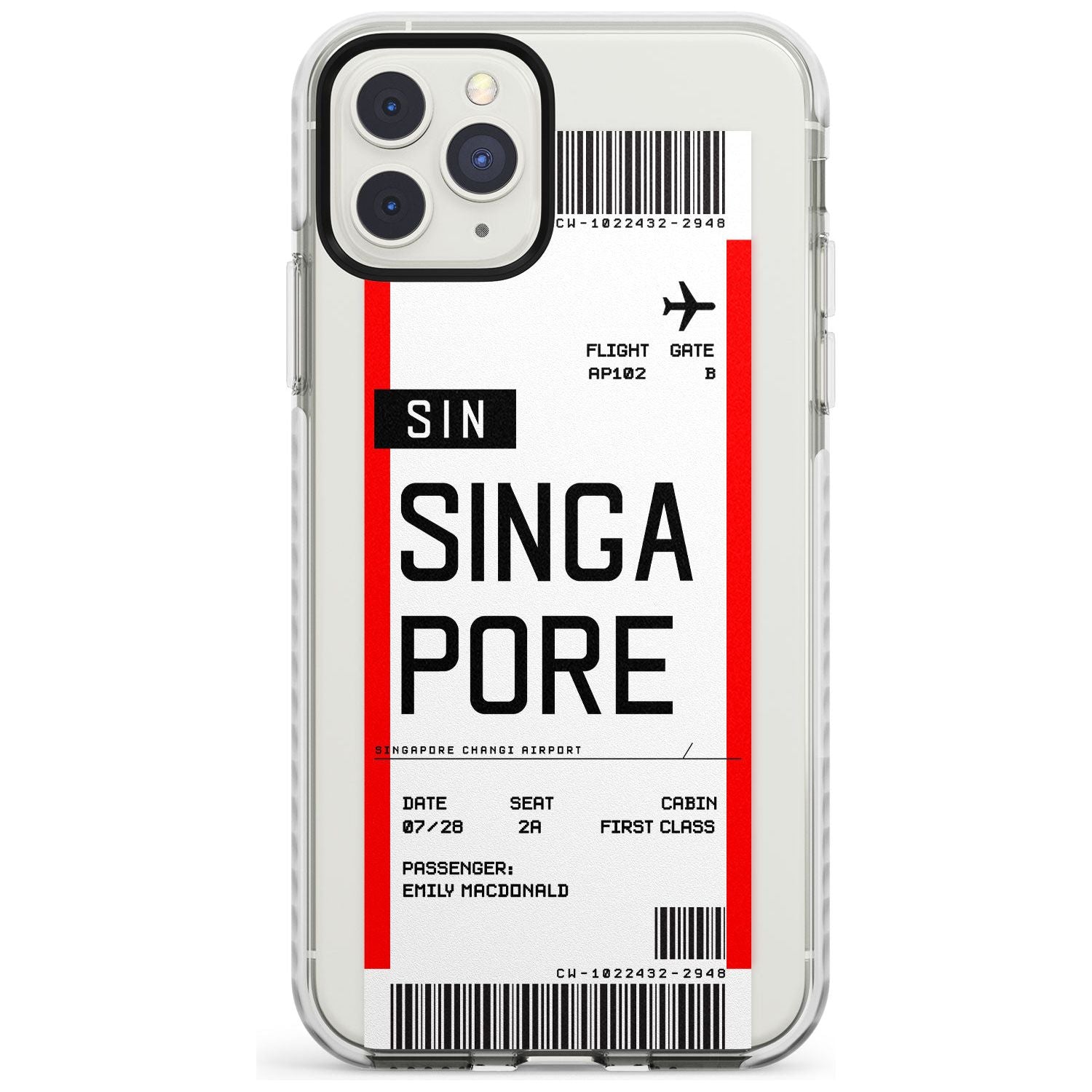 Singapore Boarding Pass iPhone Case  Impact Case Custom Phone Case - Case Warehouse