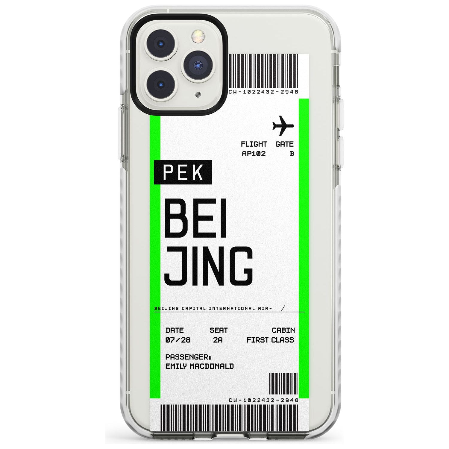 Beijing Boarding Pass iPhone Case  Impact Case Custom Phone Case - Case Warehouse