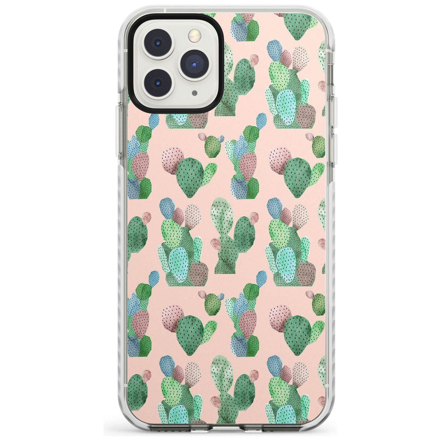 Pink Cactus Pattern Design Impact Phone Case for iPhone 11 Pro Max