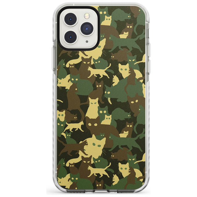 Forest Green Cat Camouflage Pattern Impact Phone Case for iPhone 11 Pro Max