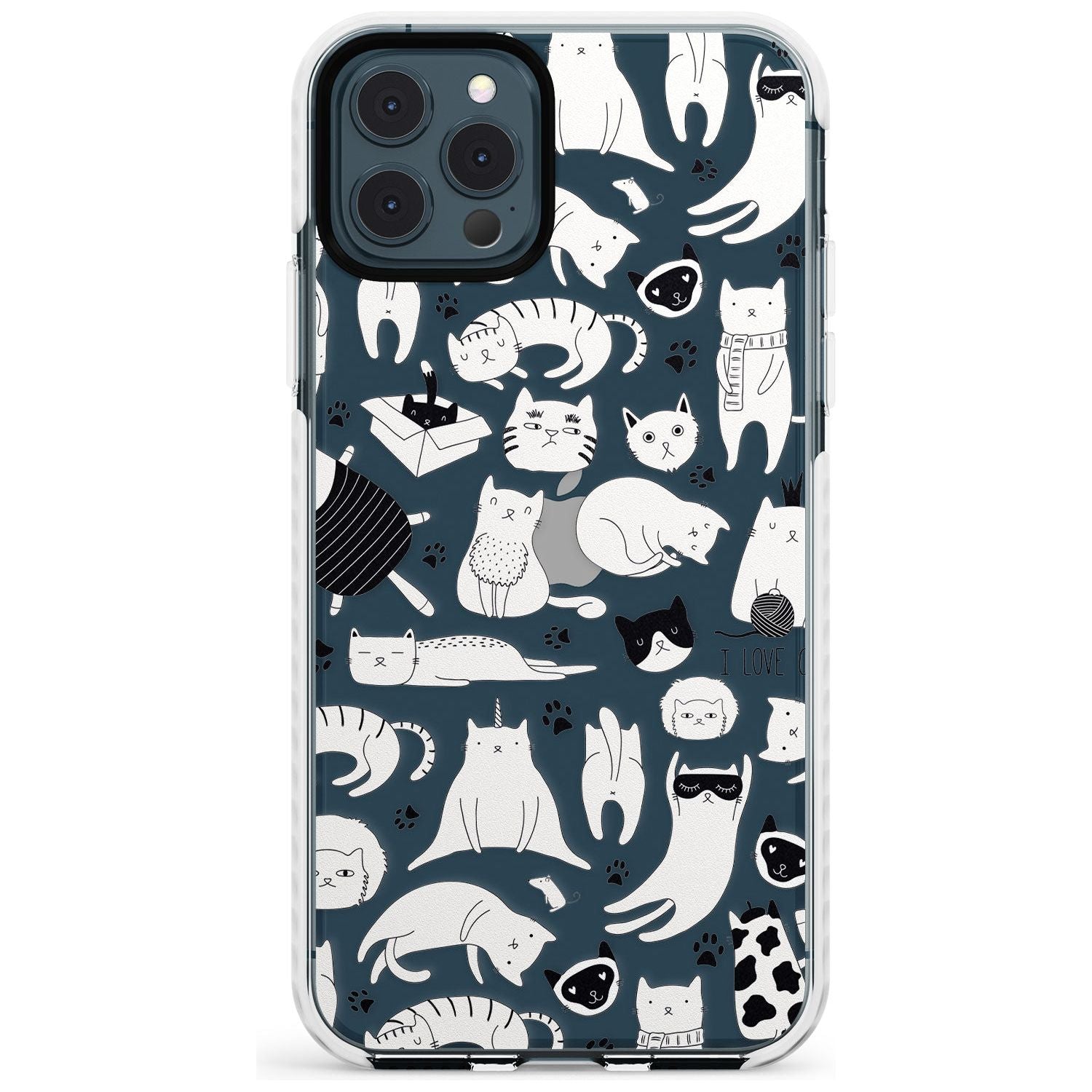 Cartoon Cat Collage - Black & White Slim TPU Phone Case for iPhone 11 Pro Max