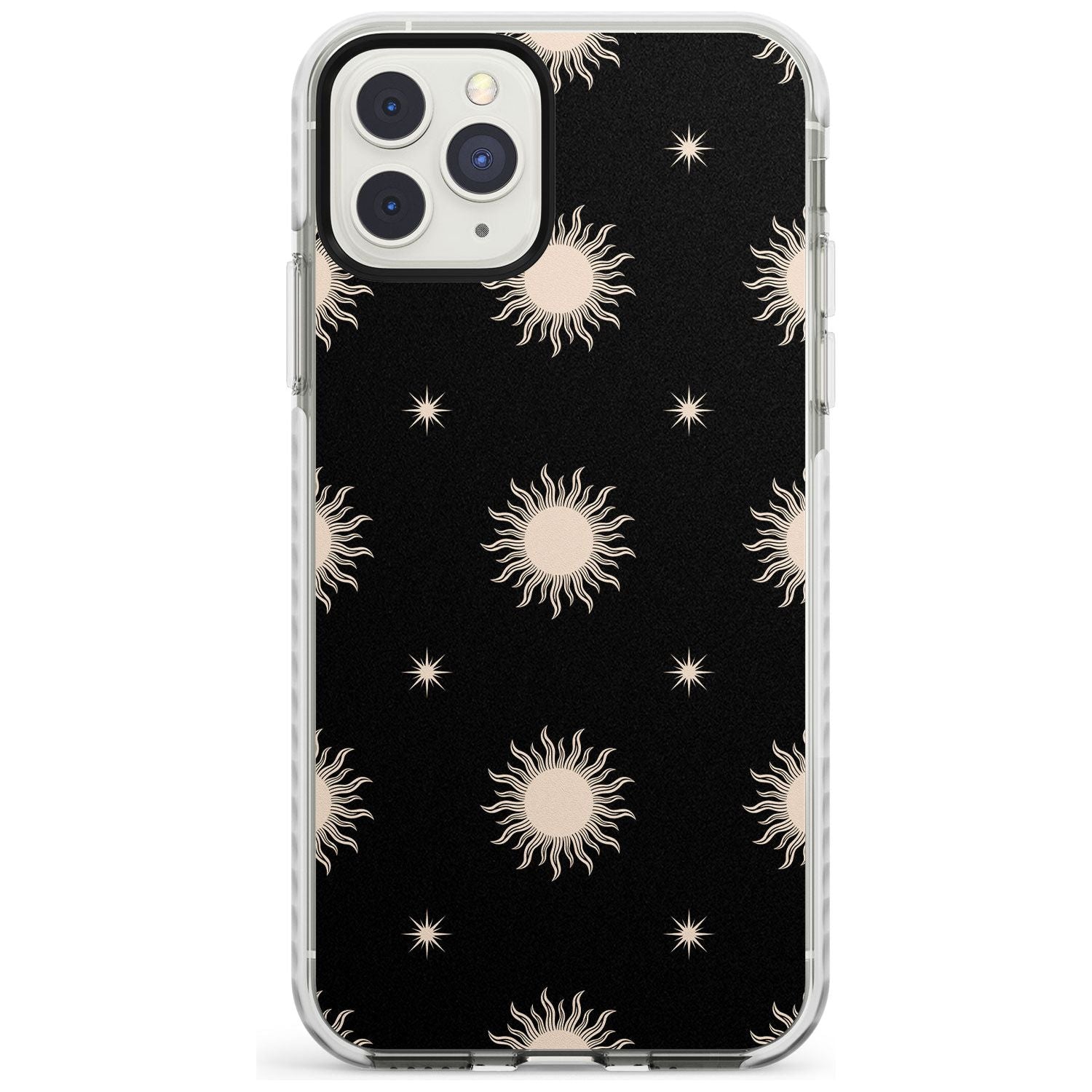 Celestial Patterns Classic Suns (Black) Phone Case iPhone 11 Pro Max / Impact Case,iPhone 11 Pro / Impact Case,iPhone 12 Pro / Impact Case,iPhone 12 Pro Max / Impact Case Blanc Space