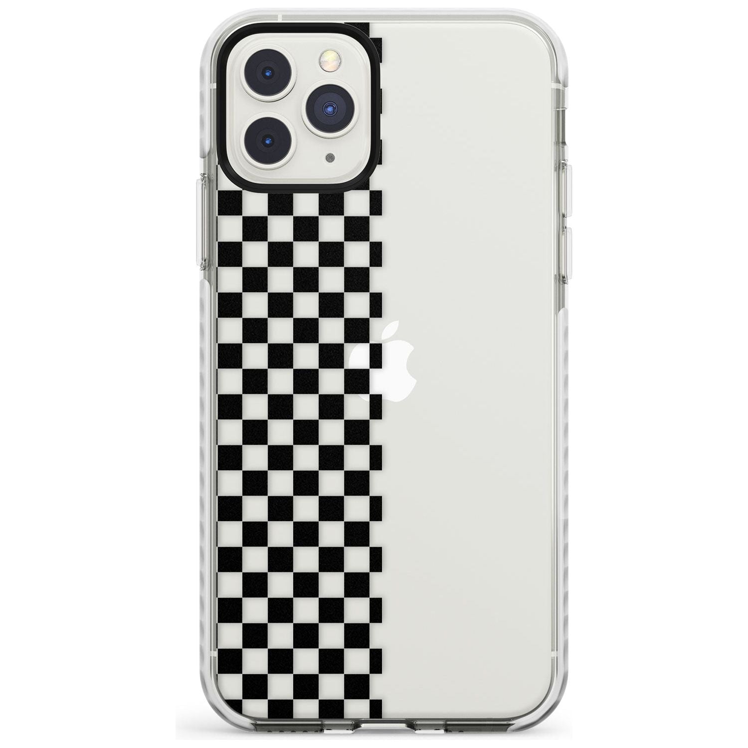 Checker: Half Black Check on Clear Phone Case iPhone 11 Pro Max / Impact Case,iPhone 11 Pro / Impact Case,iPhone 12 Pro / Impact Case,iPhone 12 Pro Max / Impact Case Blanc Space