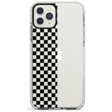 Checker: Half Black Check on Clear Phone Case iPhone 11 Pro Max / Impact Case,iPhone 11 Pro / Impact Case,iPhone 12 Pro / Impact Case,iPhone 12 Pro Max / Impact Case Blanc Space