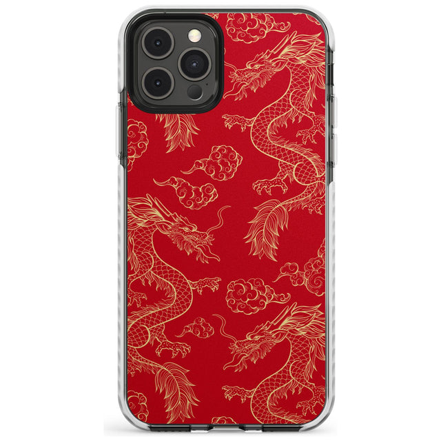Red and Gold Dragon Pattern Impact Phone Case for iPhone 11 Pro Max