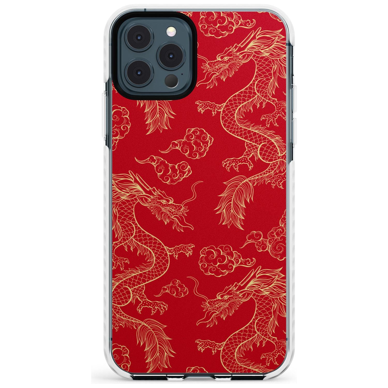 Red and Gold Dragon Pattern Impact Phone Case for iPhone 11 Pro Max