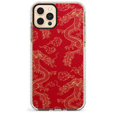 Red and Gold Dragon Pattern Impact Phone Case for iPhone 11 Pro Max