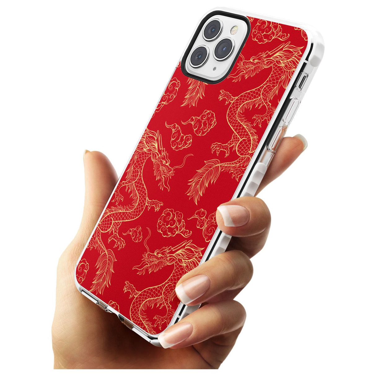 Red and Gold Dragon Pattern Impact Phone Case for iPhone 11 Pro Max